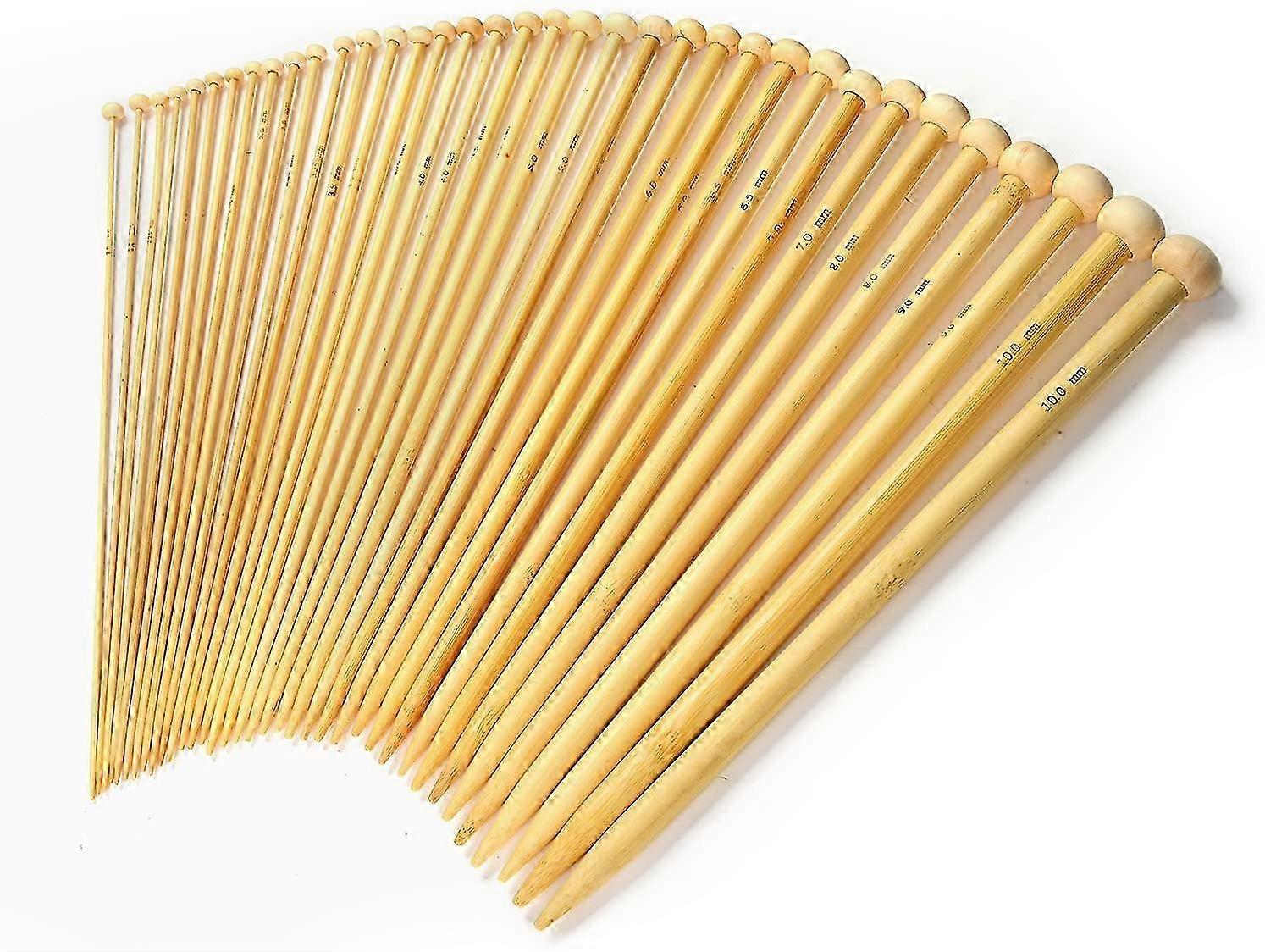 Bamboo knitting needles set with 18 sizes (36 pieces) and crochet hooks for versatile crafting projects