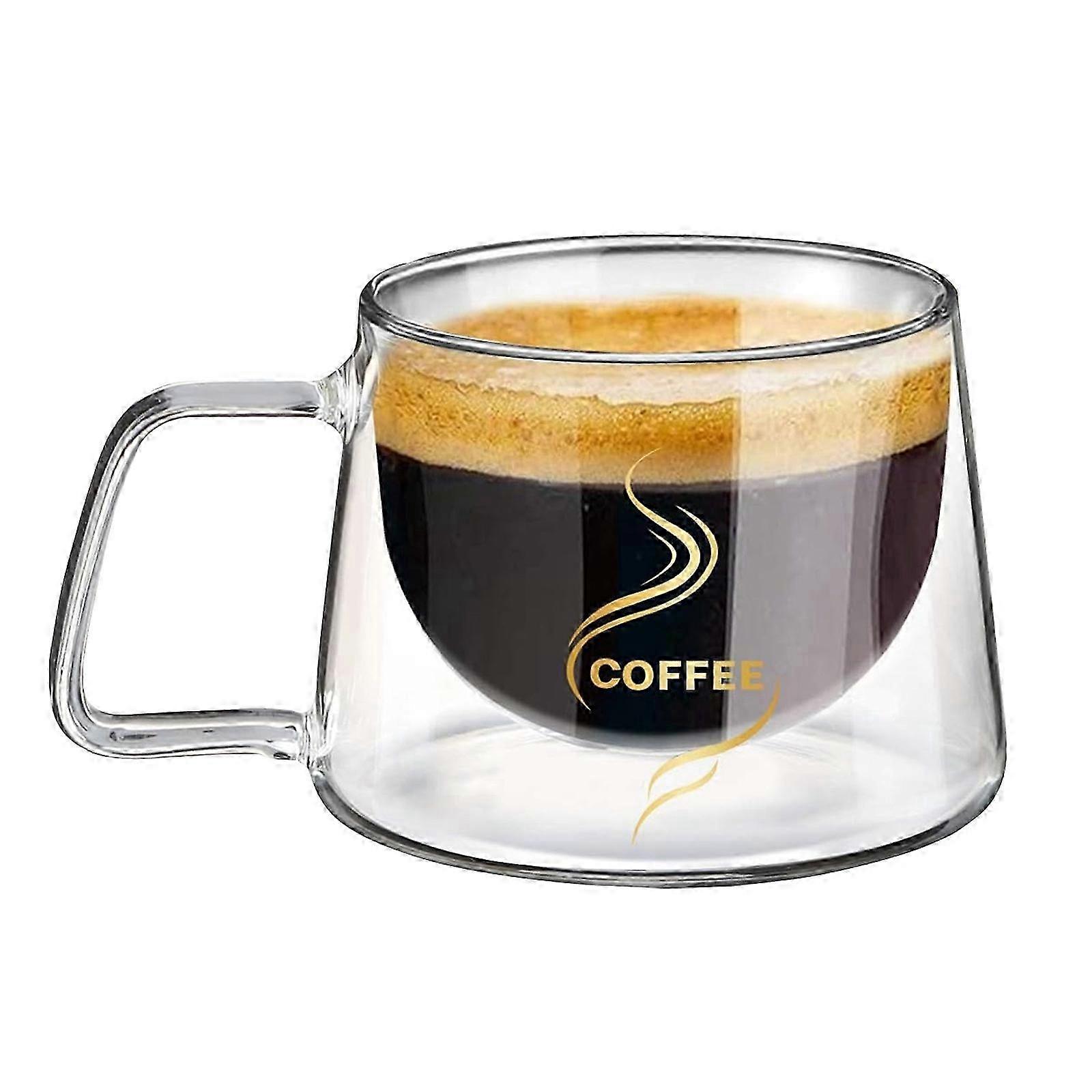 2025 200ml Double-Layer Glass Coffee Mugs 2-Pack