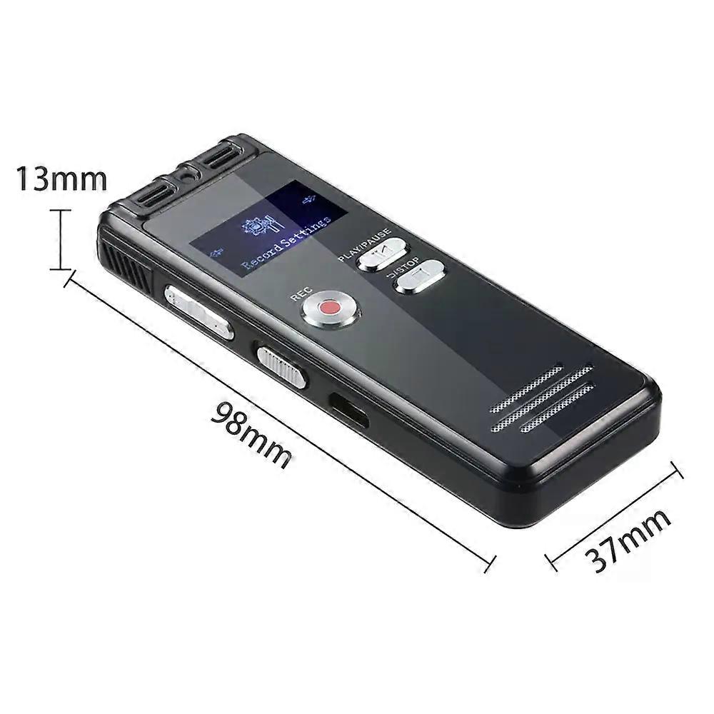 con 64G Digital Voice Recorder Activated Record Playback MP3 Music Player with Mic and Speaker 1536KBPS HD Recording Support Passwor