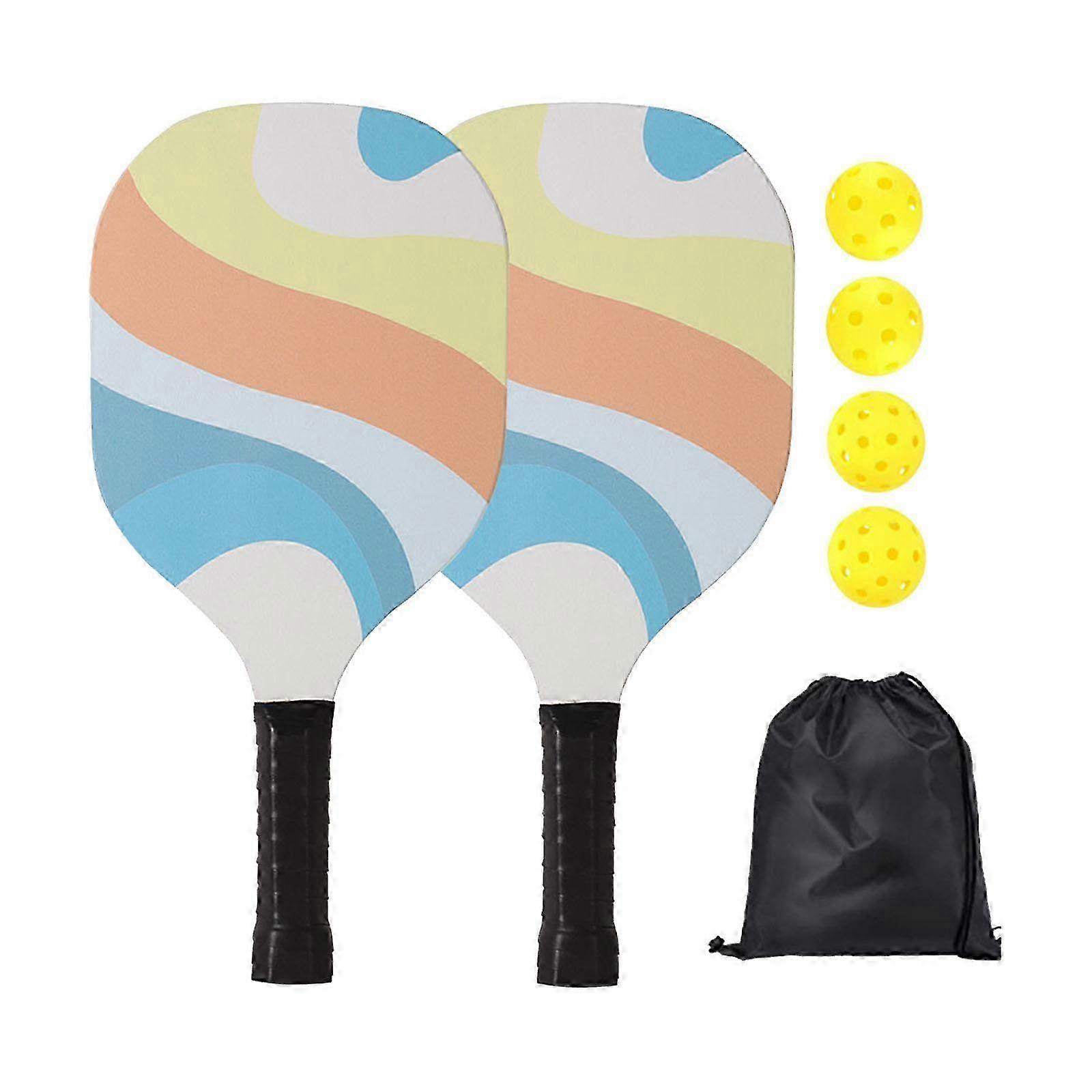 Pickleball Racket Set Includes 2 Rackets and 4 Balls Suitable for Indoor and Outdoor Tournaments, Perfect for Patios and Recreational Use
