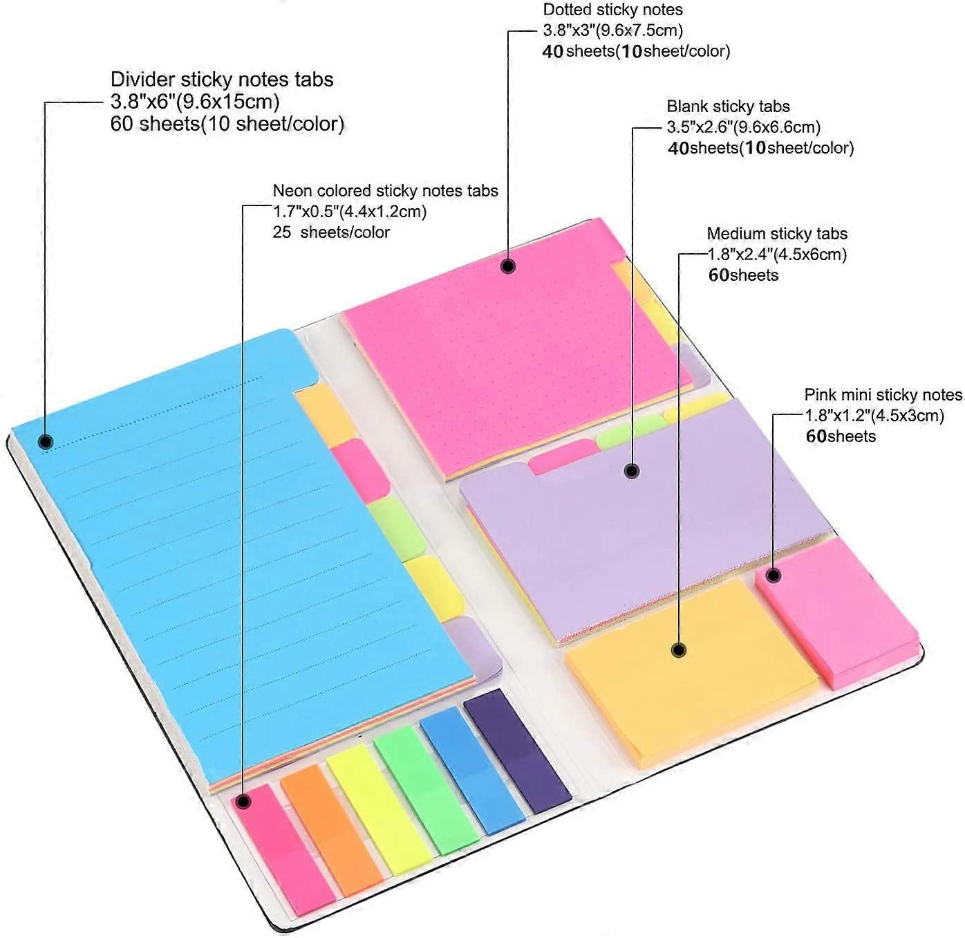 Sticky Notes - Super Glue, Bookmark, Prioritize and Set Goals with Color Coding
