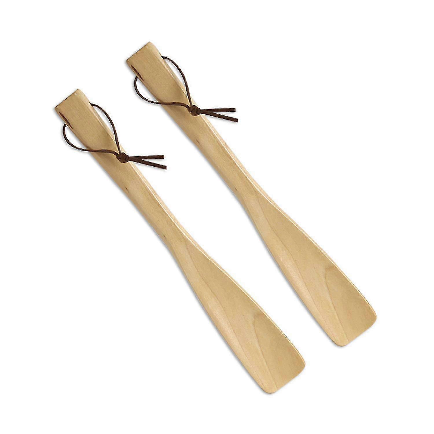 2 Adet Uzun Ahşap Ayakkabı Boynuzu - Rahat Saplı Ayakkabı Kaldırıcı