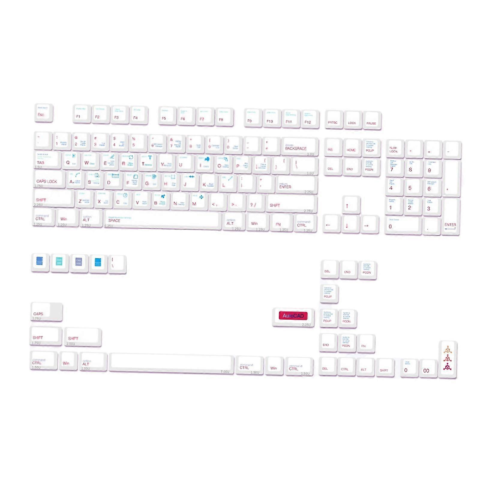Tuş Başlıkları Enfes 136 Anahtar Boya Süblimasyon CHERRY MX Switch Yedek Parçaları için,