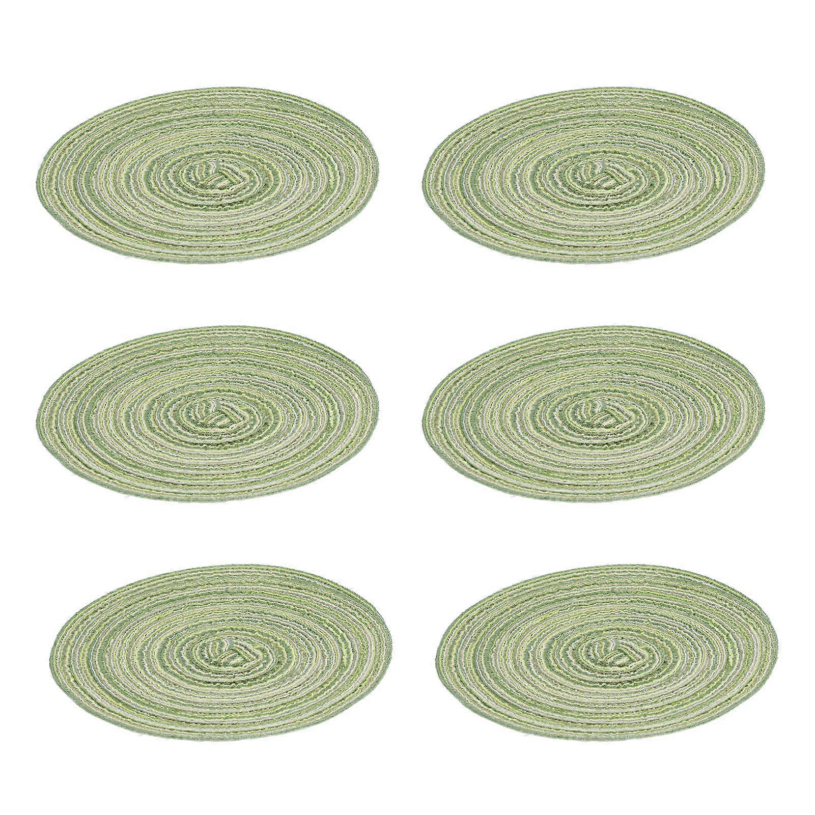 2025 Latest Model  6Pcs Round Placemats Braid Heat Insulation Nonslip Stable