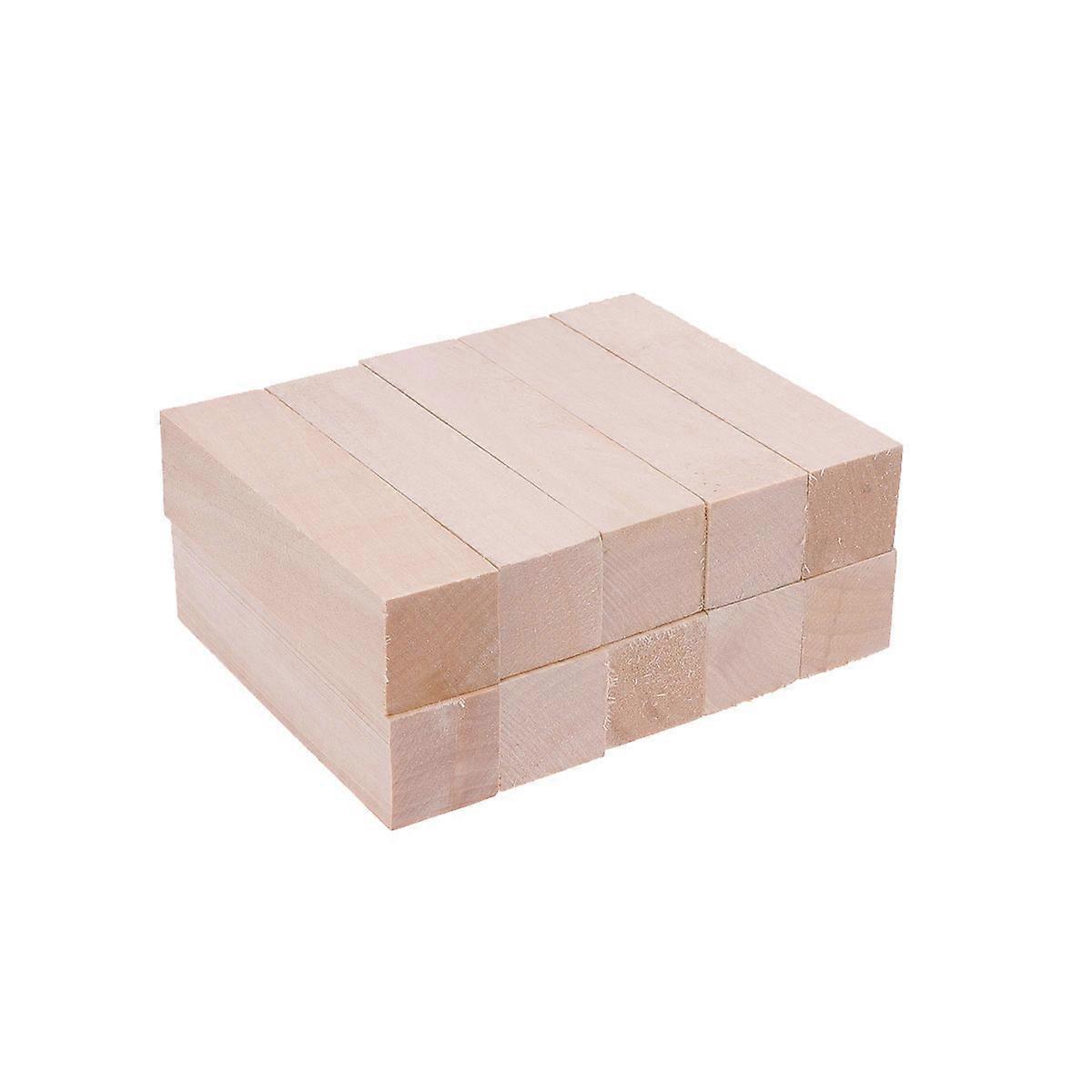 10pcs Natural Basswood Small Wooden Planks for DIY Crafts – Smooth Unfinished Wood Blocks for Art Projects, Decorating, and Crafting