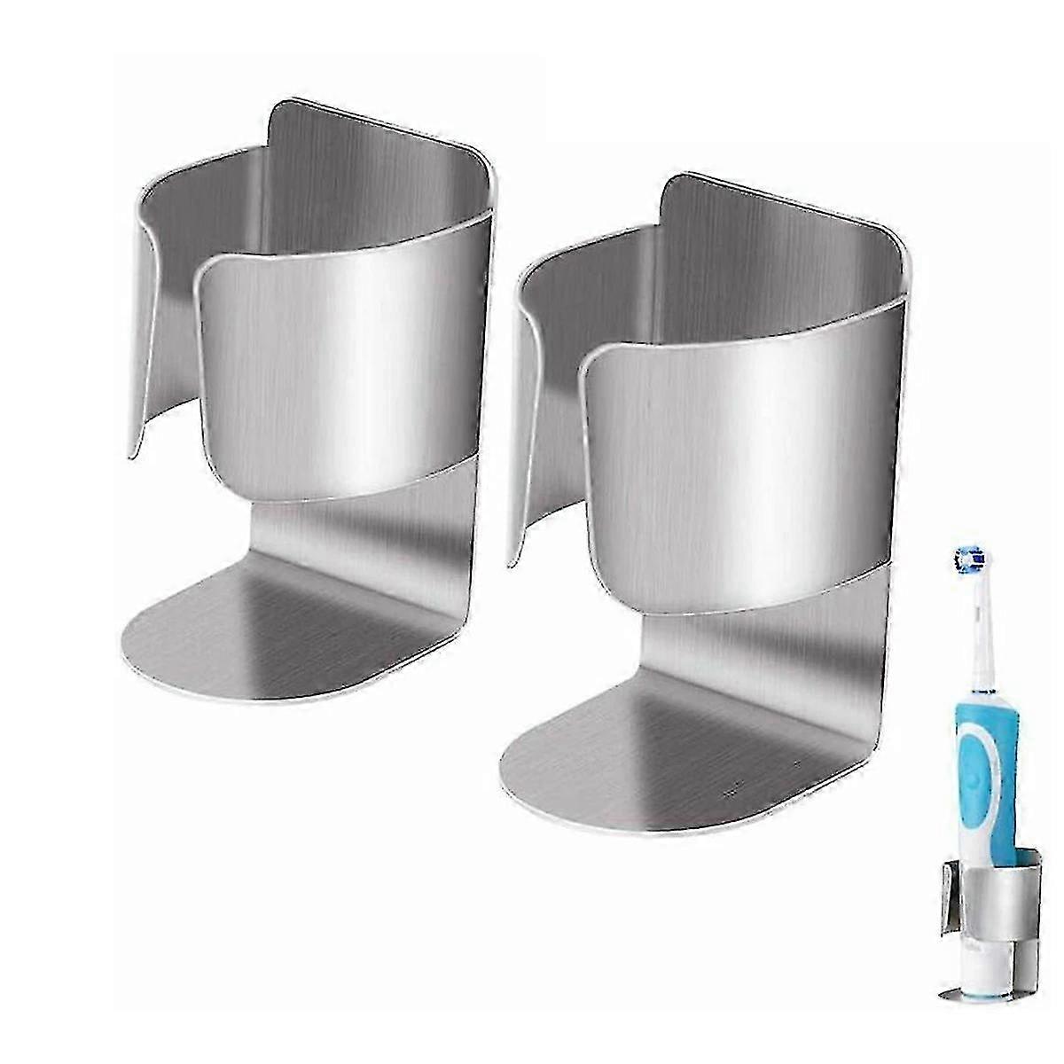Stainless Steel Wall Toothbrush Holder - Rustproof Self-Adhesive Organizer, Space-Saving