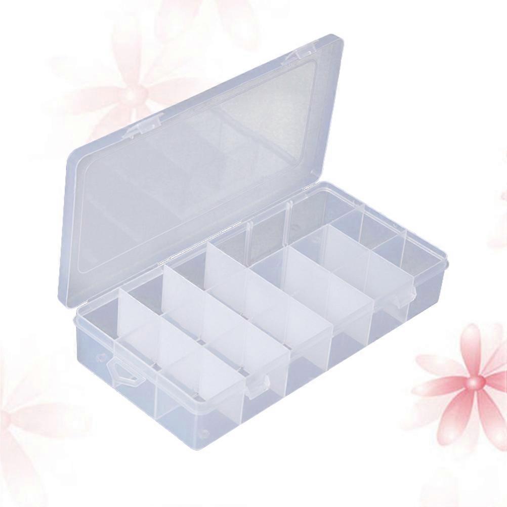 Compartment Storage Box Jewelry Organizer Travel Portable Rectangular Clear Plastic 1Set