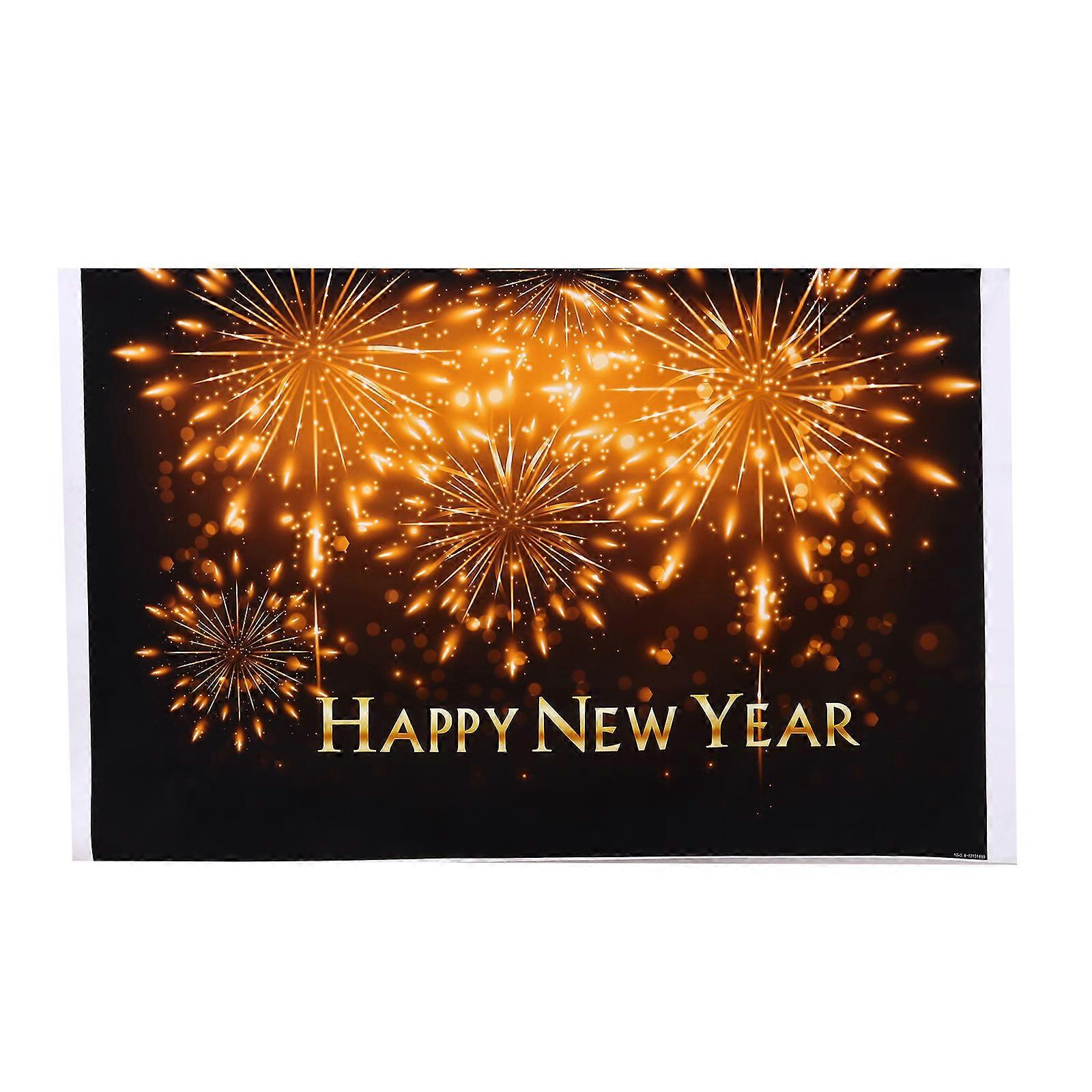 New Year Greeting Backdrop Chic Happy New Year Photo Booth Props Assorted Color 120x80cm Rectangle For Photographers 1Pcs