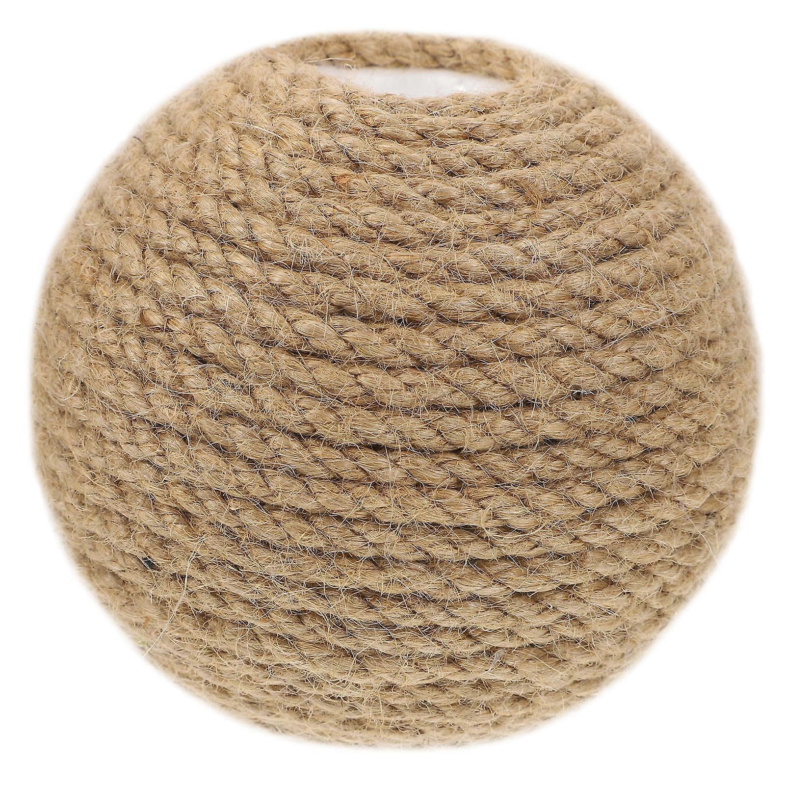 Light Brown Sisal Cat Scratcher Ball for Interactive Play and Scratching Firm Material Stable Structure 3.5 Inch Diameter