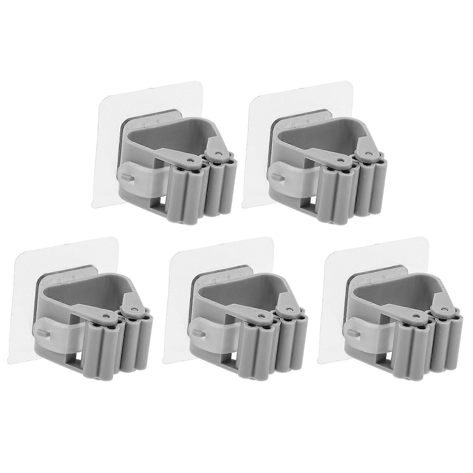 Non Perforated Mop Clip Mop Storage Rack Basement 7x7x3cm Cleaning Tools Organizer 5Pack