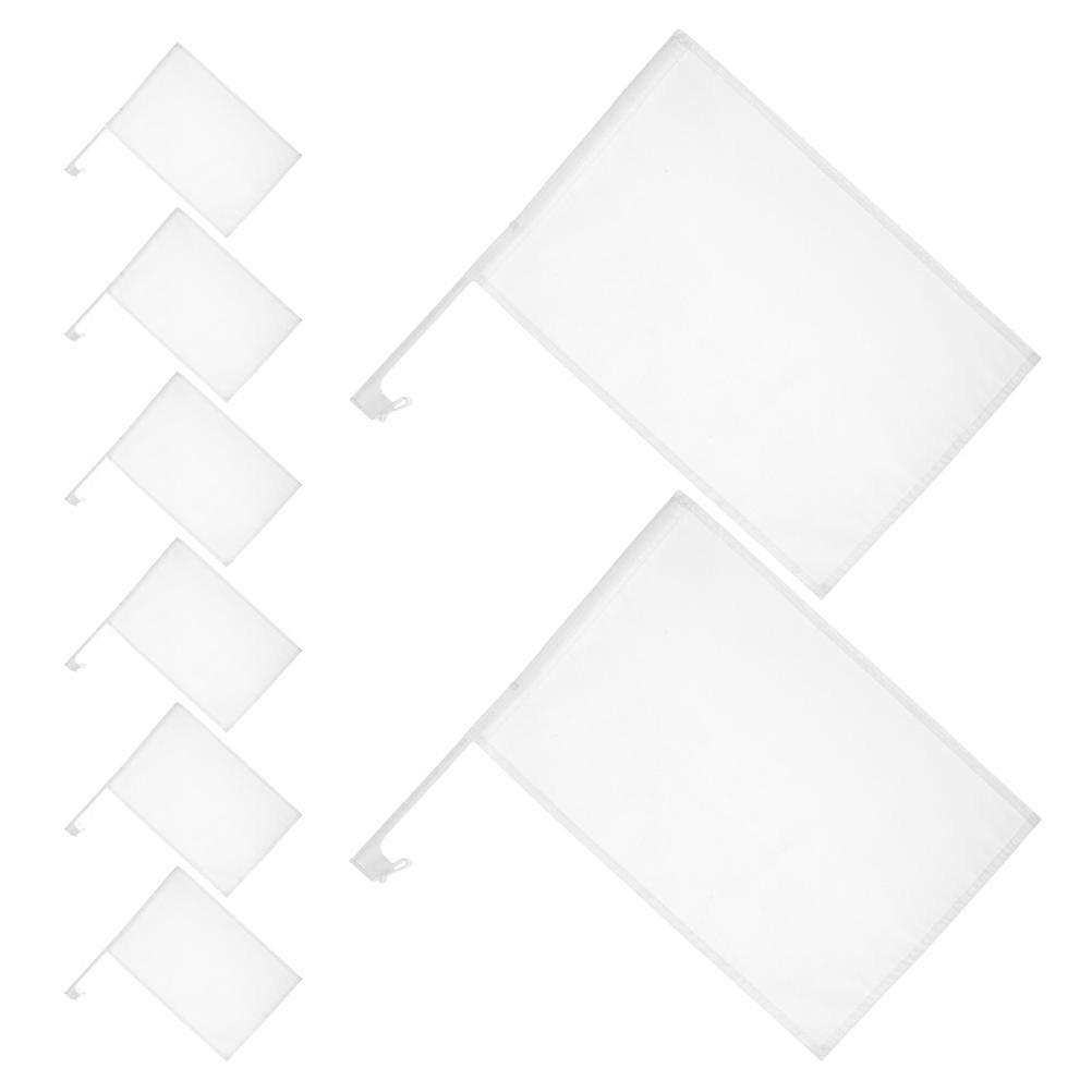 8pcs Blank White Handheld Flags with Sticks, Weatherproof Fabric Banners for Car Decorations, Sports Events, Parties, DIY Art Projects, Rallies