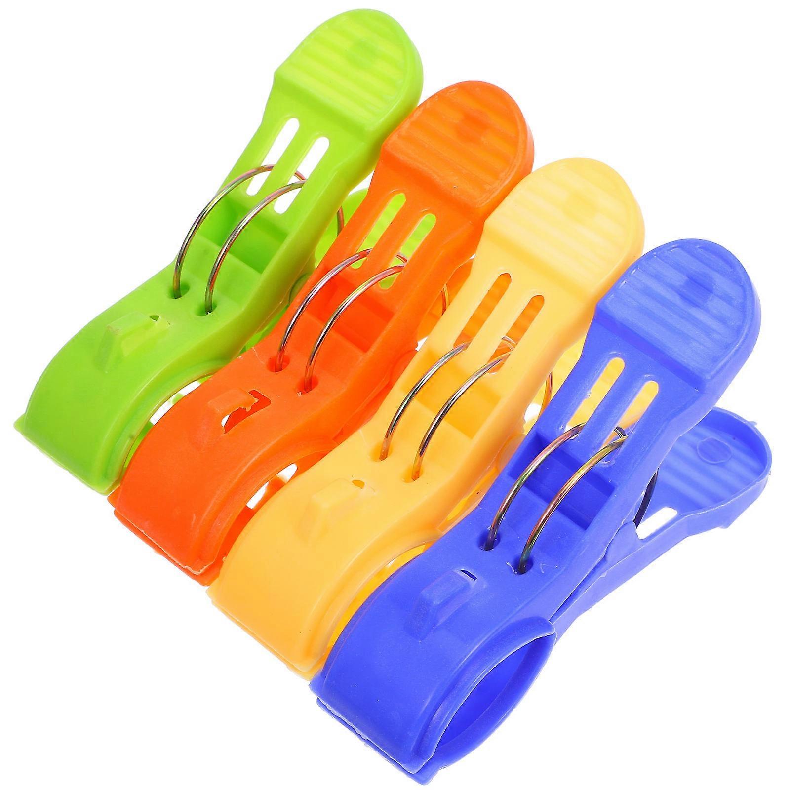 Multifunctional Towel Clips Bright Color Plastic Quilt Clips Preventing Blown Away Outdoor Activities 4Set