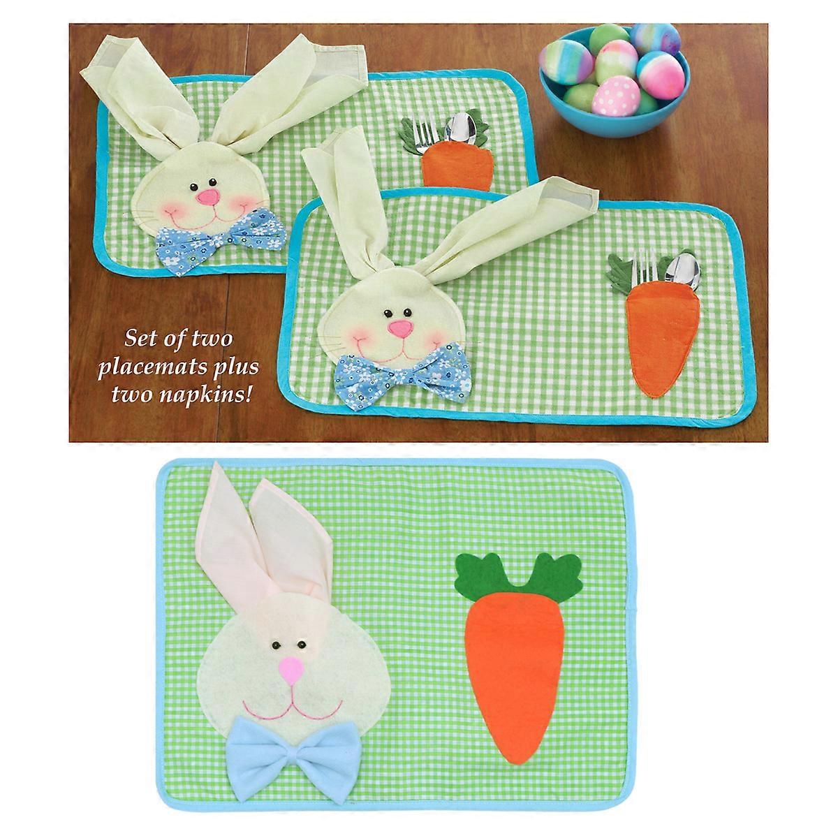 Easter Dinner Table Mat Fabric Material Rectangular Style 48 x 35cm Family Gathering 1 Set