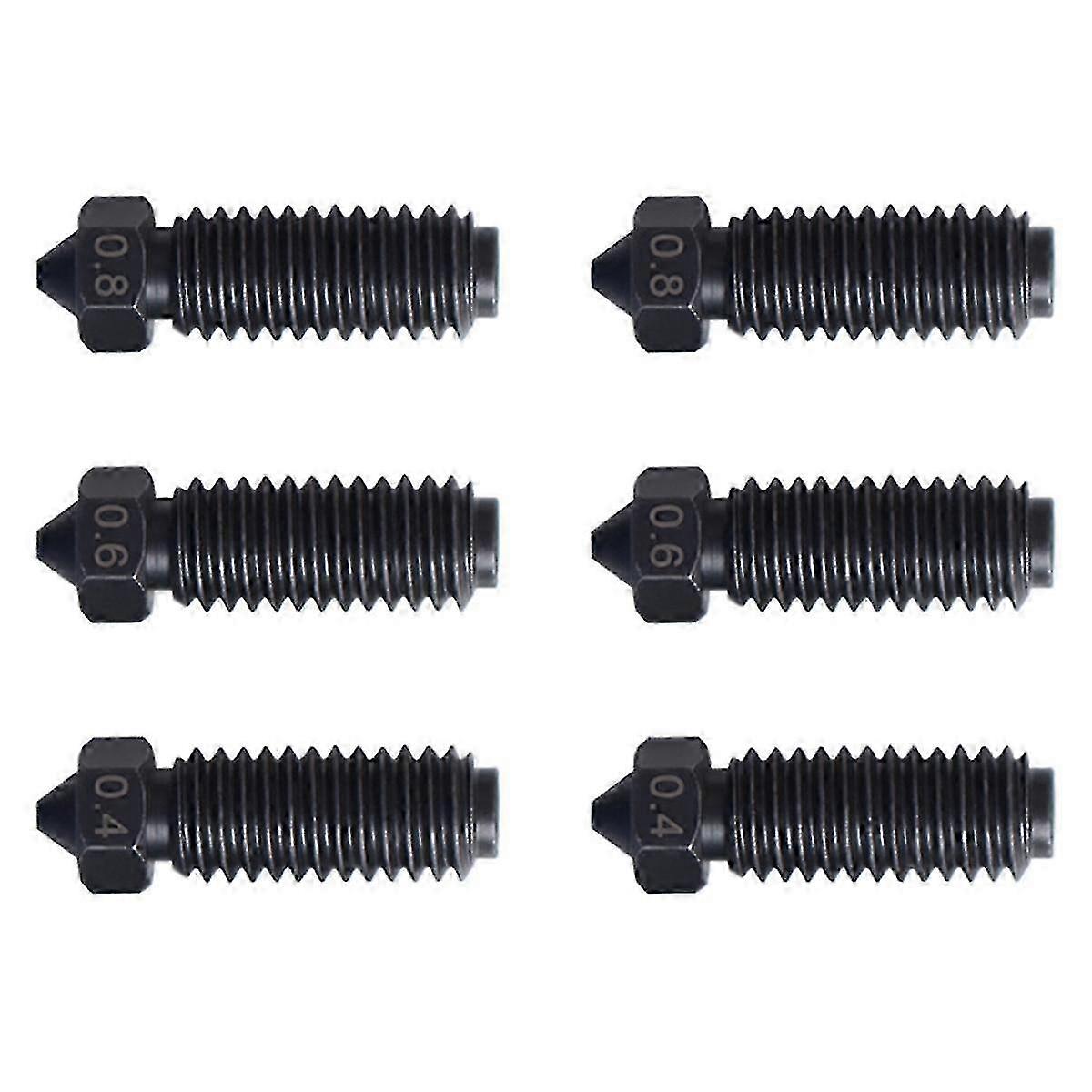 3D Printer High Flow Hardened Steel Nozzles - 3 Pack for Enhanced Printing