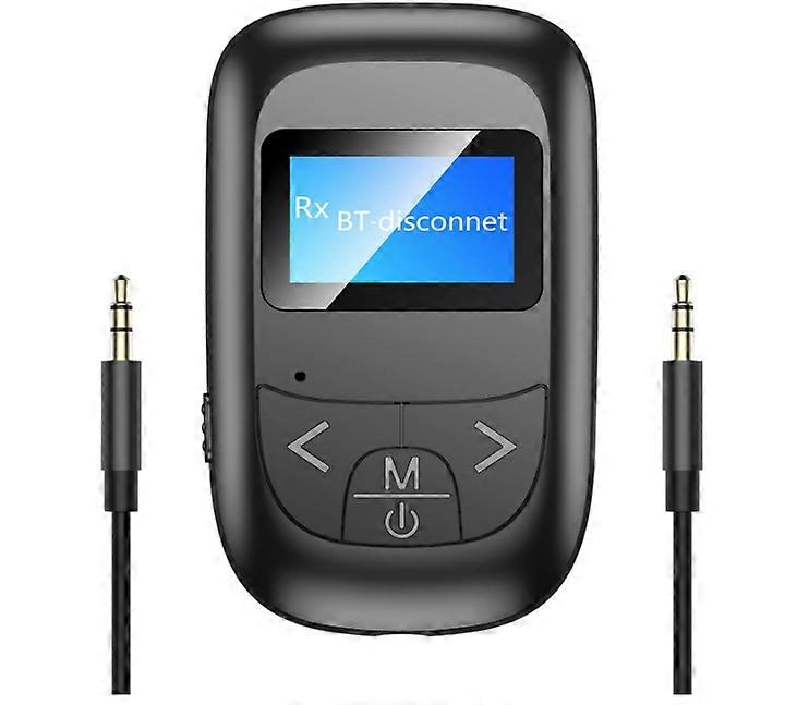 Bluetooth Adapter, Bluetooth 5.0 Transmitter Receiver 3.5mm AUX Audio Adapter for TV PC Car Wired Headphones Speakers(Black)