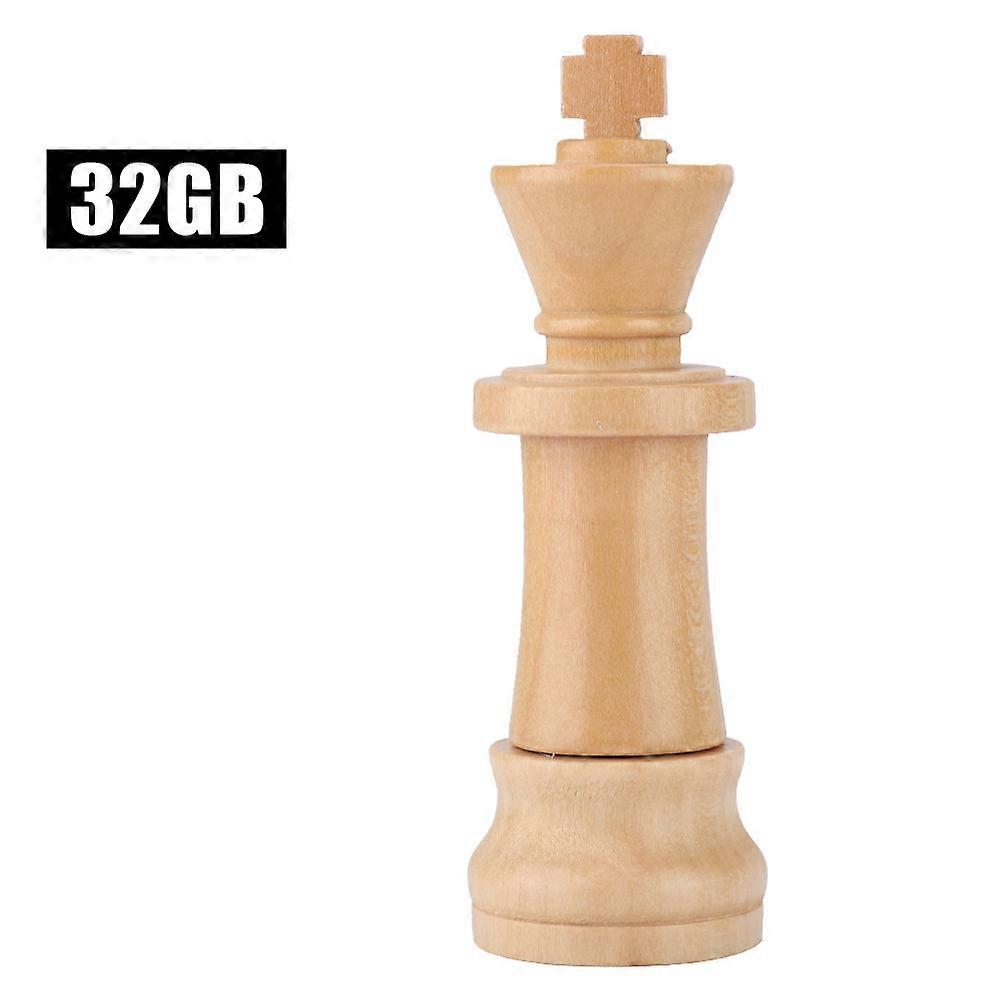 Wooden Chess Shape USB 2.0 Flash Drive Data Storage USB 1.1 Compatible (32GB)