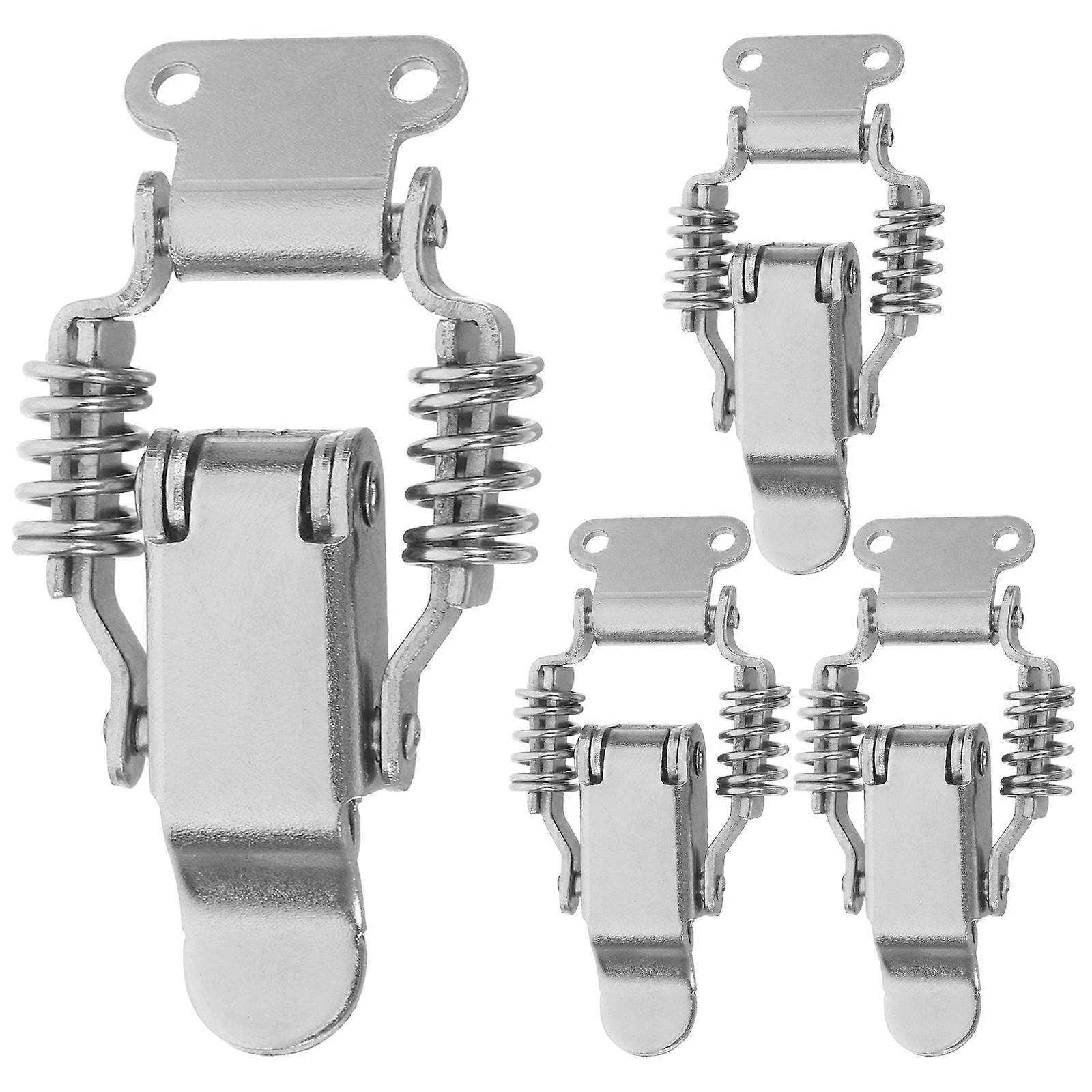 Spring Hasp Lock Heavy Duty Iron Latch for Handyman Secure Locking 4Pcs