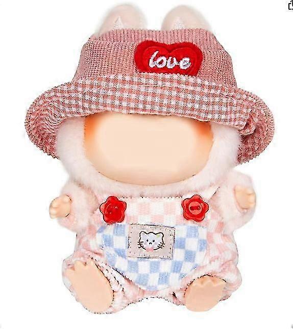 ملابس Labubu (ليست دمية) - إكسسوارات فاخرة رائعة. ملابس لابوبو. يناسب دمية Labubu مقاس 17 سم (وردي).