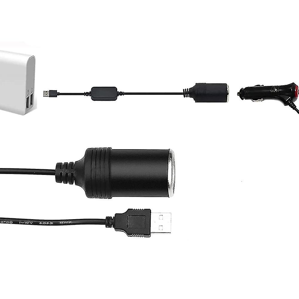 Adaptateur USB Vers Allume-Cigare 12V - Convertisseur 5V To 12V - Pour Dashcam, GPS, DVR