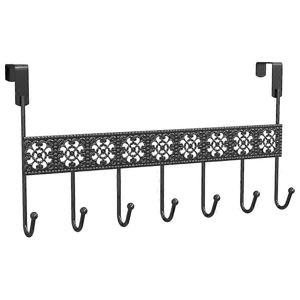 Sturdy Iron Wall Hooks Shelf – Versatile Black Coat Rack for Keys, Towels & Hats – Space Saving Home Storage Design
