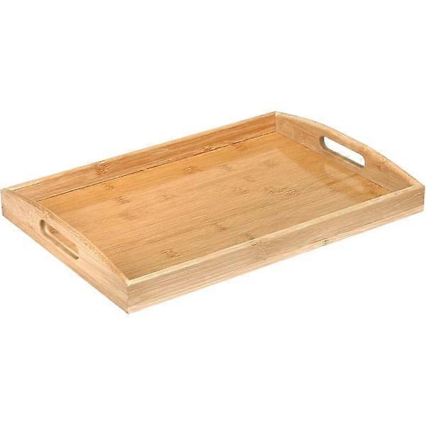 Bambustablett mit Griffen, Holztablett, Küchentablett, Serviertablett