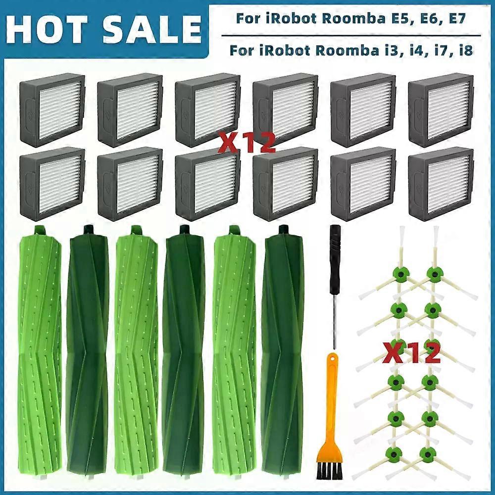 Compatible For iRobot Roomba i1, i3, i4, i5, i6, i7, i8, E5, E6, E7 Replacement Parts Accessories Main Side Brush Hepa Filter