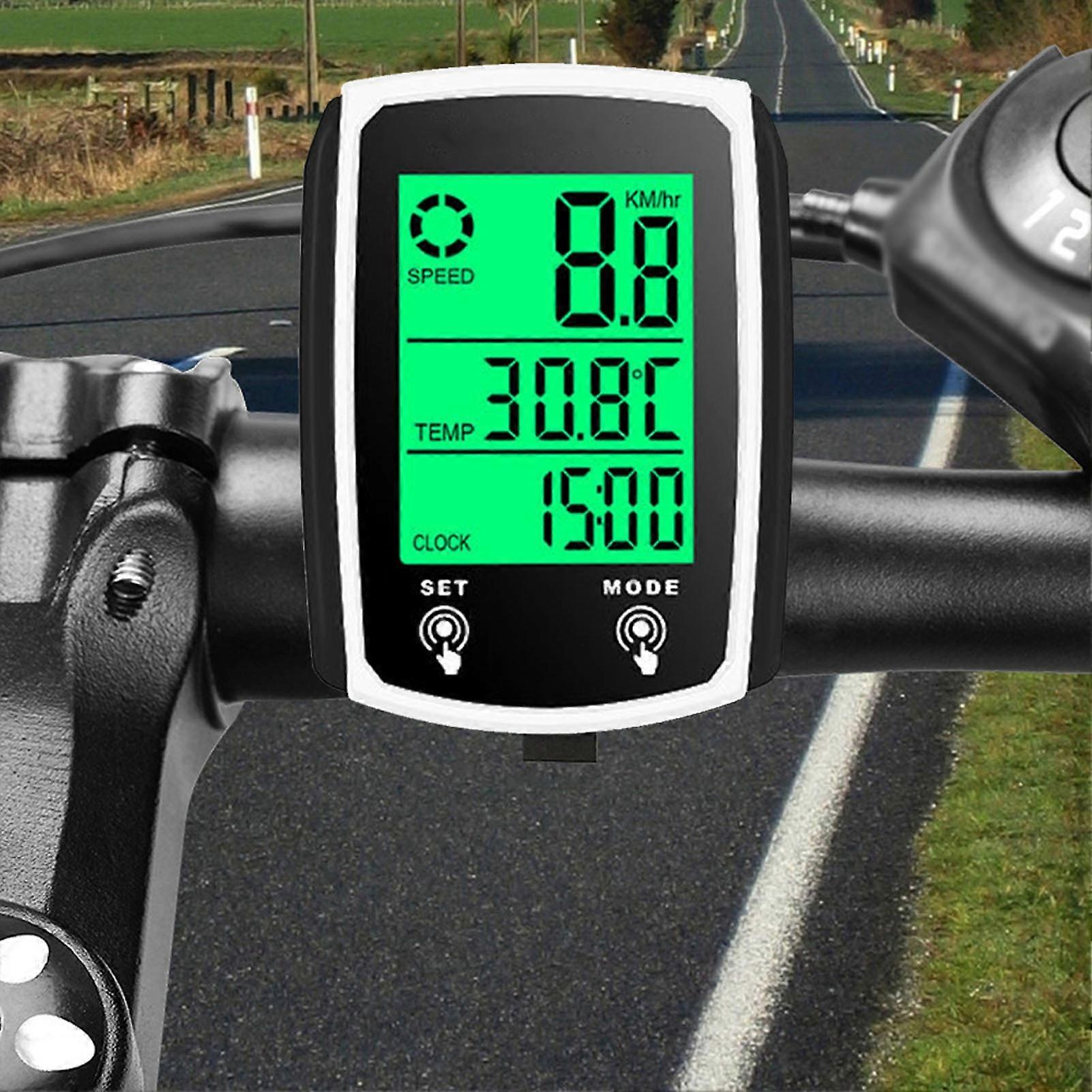 Wired Bike Computer LED Digital Bicycle Speedometer Odometer Touchscreen Cycle Computer Waterproof with Backlight for Mountain Road Bike