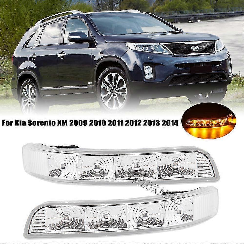 4 LED Rearview Mirror Lights with Turn Signal Function for Sorento 2009-2014 Models, Side Marker Lights Replacement Accessories