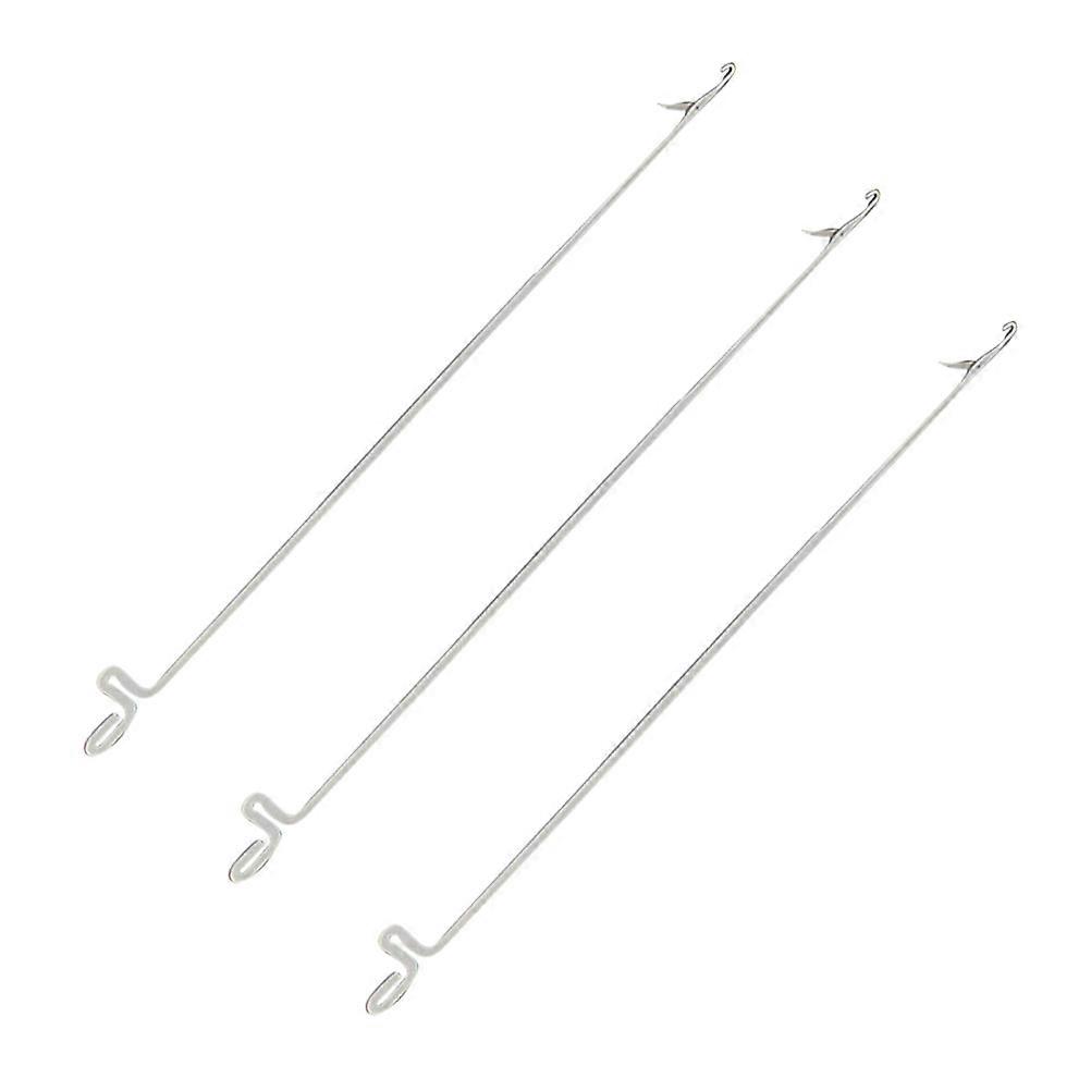 Beading Crochet Hook Tool 3Pcs Stainless Steel Needles Designed For DIY Handcraft Projects With Micro Ring Style And Silver Color