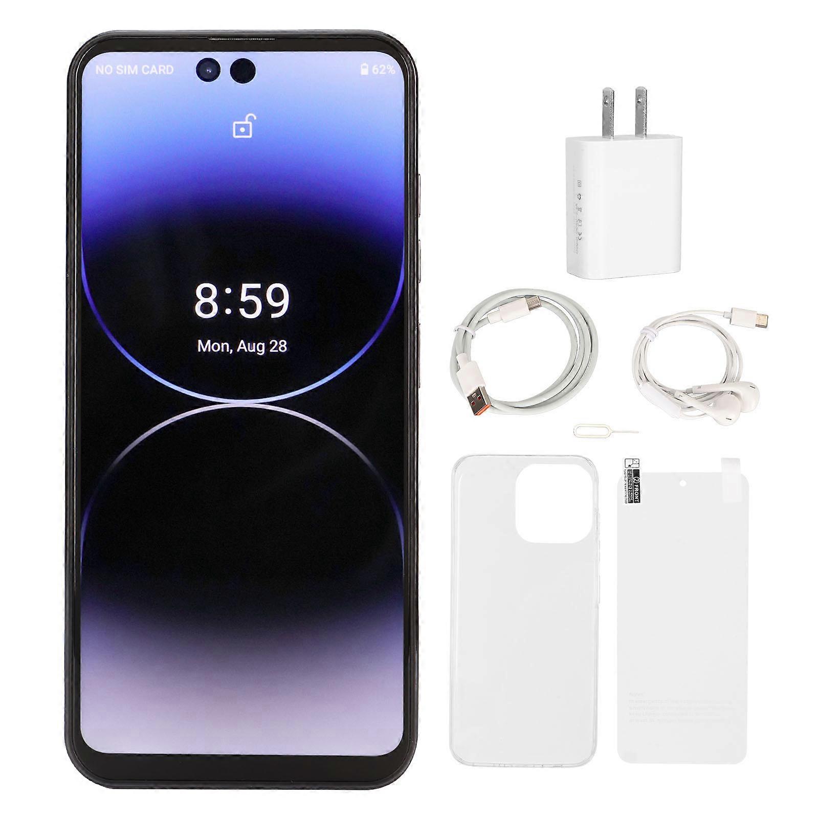 Unlocked 4G Smartphone, 6.7" IPS HD, 8GB RAM, 256GB ROM, 32MP Camera, Android 12