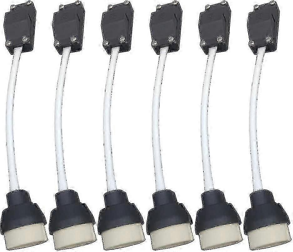 (6 Pack) Gu10 Lamp Holder Ceramic Base And Terminal Block/bridge With Cable And Insulation Sleeve - Bulb Socket Connector Adaptor For Led And Halogen