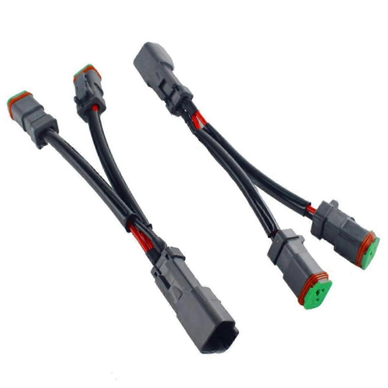 Y Type Leads Deutsch DT DTP 2 Pin Socket Adapter for LED Pod Work Light Retrofit Connectors Wiring H