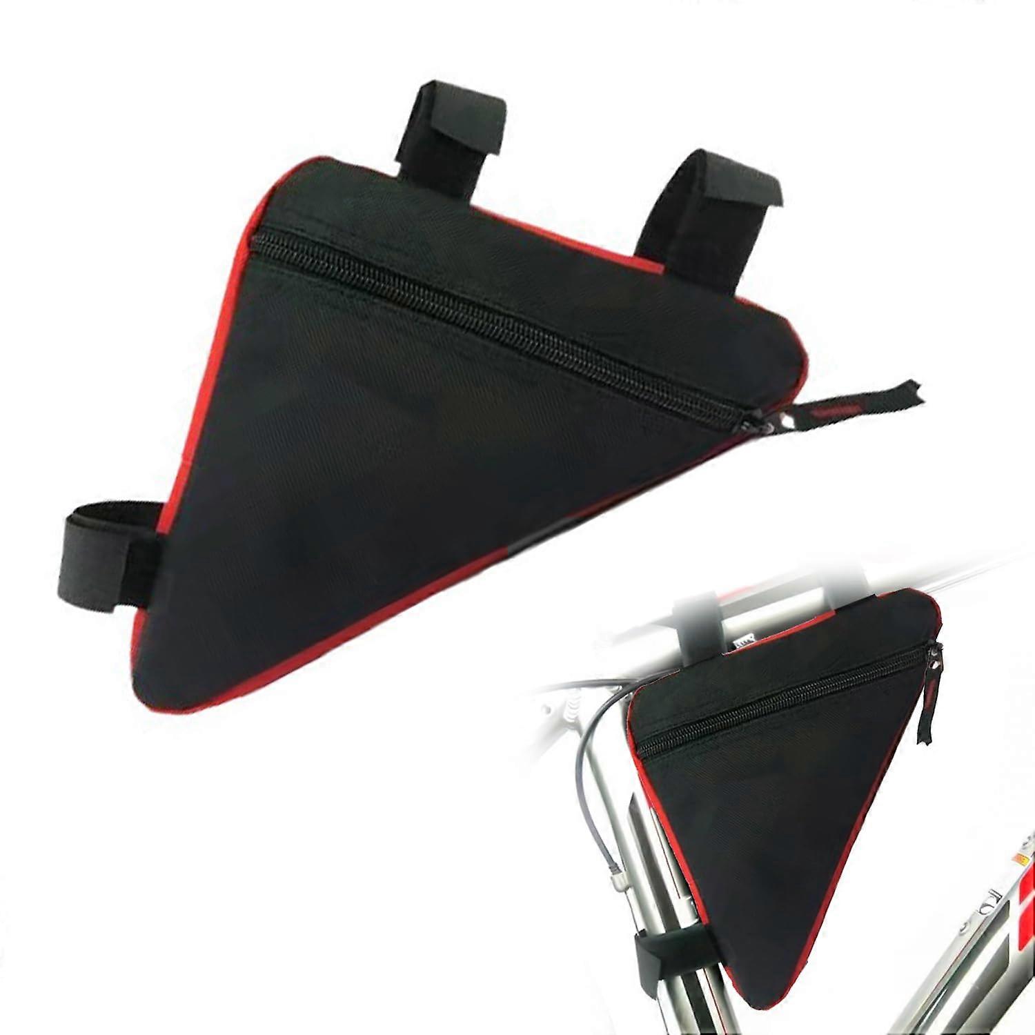 Triangular Bicycle Bag for MTB and Road Bikes, Waterproof Frame Bag, Red Triangle Storage Bag, Durable Bike Frame Pouch