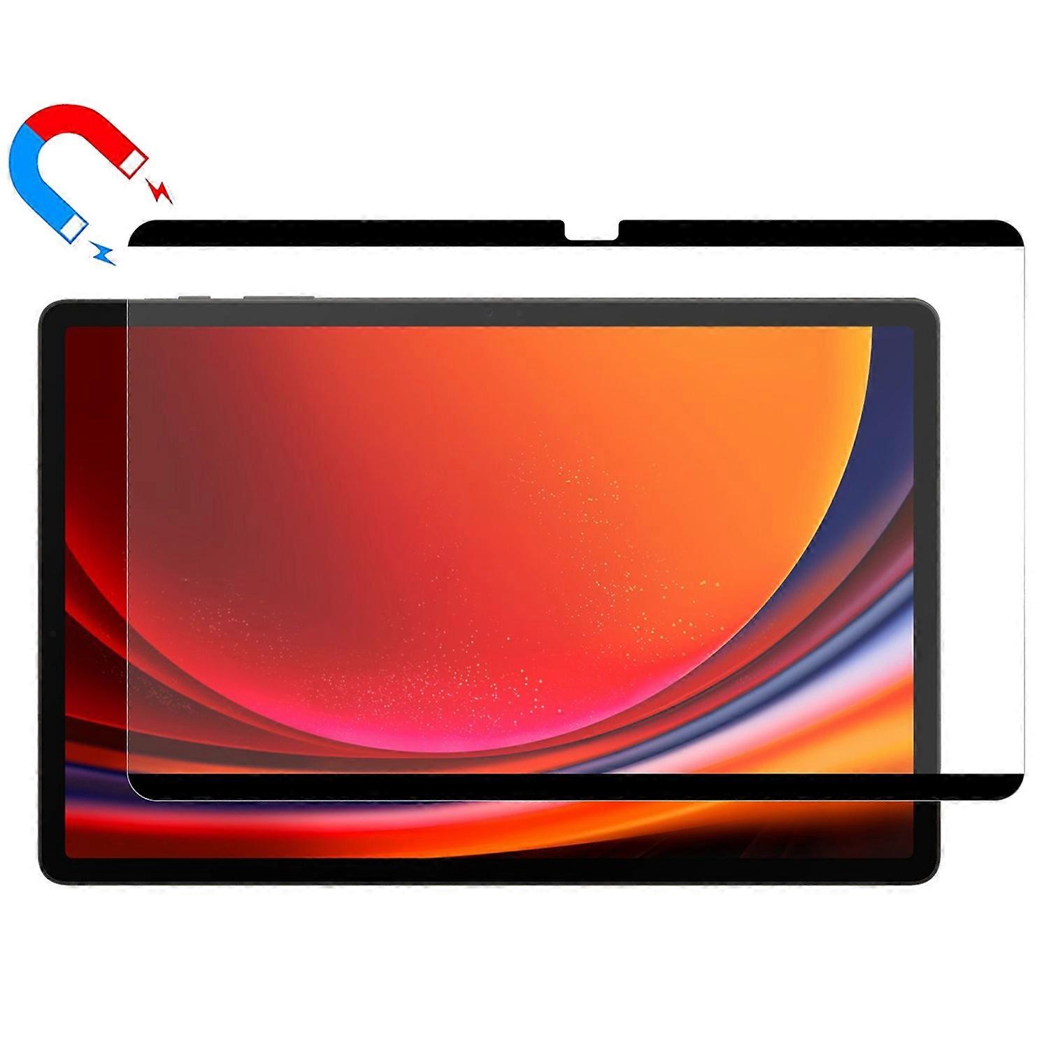 Magnetic Screen Protector for Samsung Galaxy Tab S9 FE+/S10+/S9+/S8+/S7 FE,Removable Reusable
