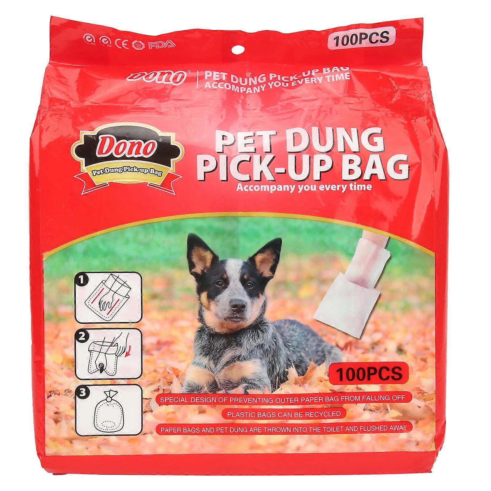Dog Waste Bag DoubleLayer Disposable Pet Poop Picking Thick Bag for Small Medium Pets(100Pcs )