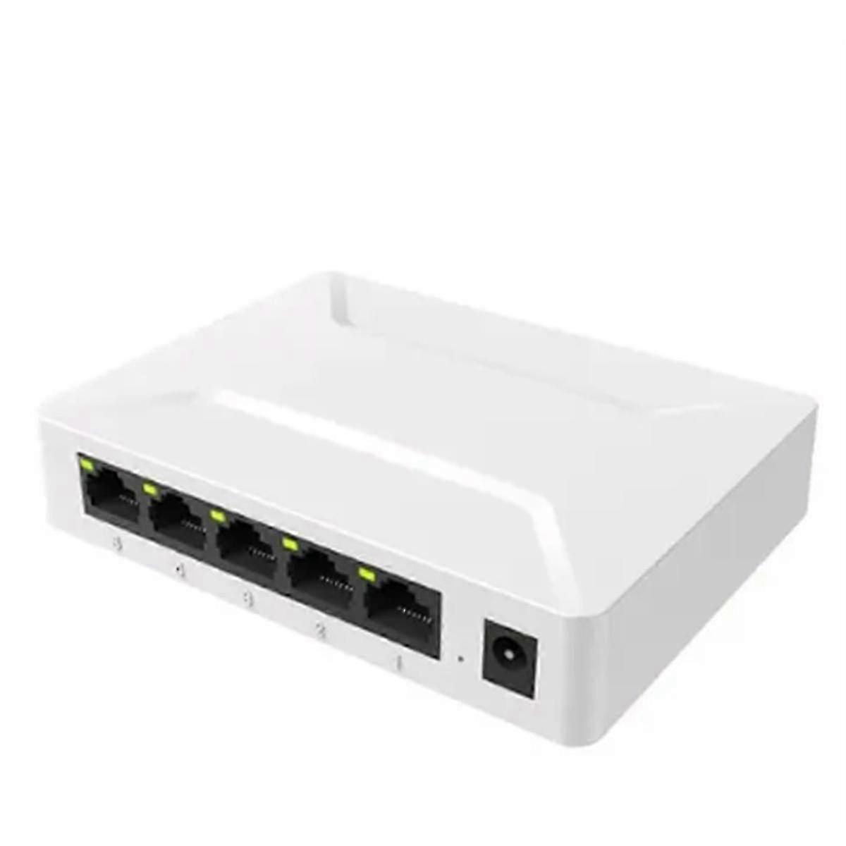 5-port Gigabit Ethernet switch 100 / 1000Mbps hurtig RJ45 netværksadapter - hvid