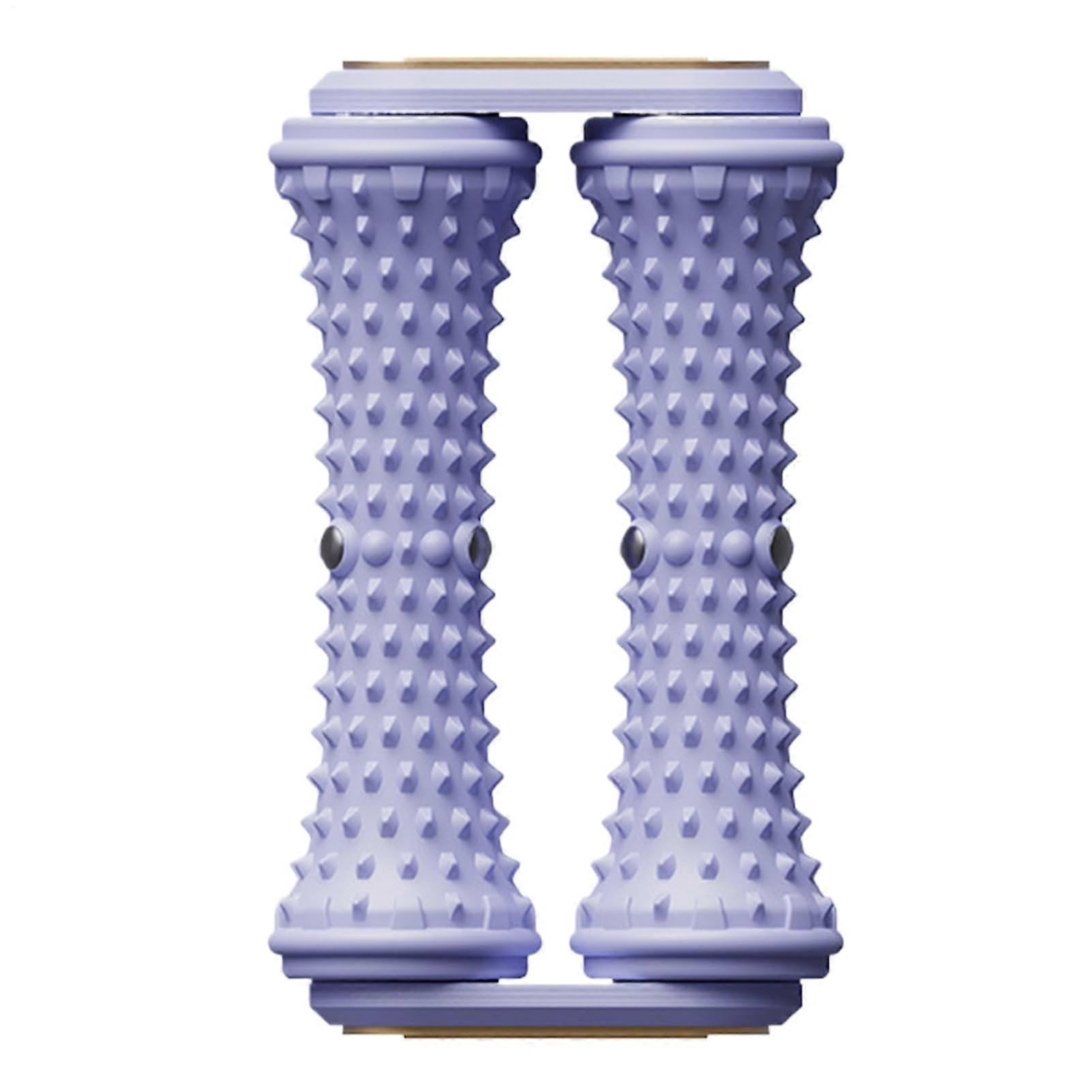 Foot massage device, spiky, foot roller, portable, deep tissue, compact, violet.