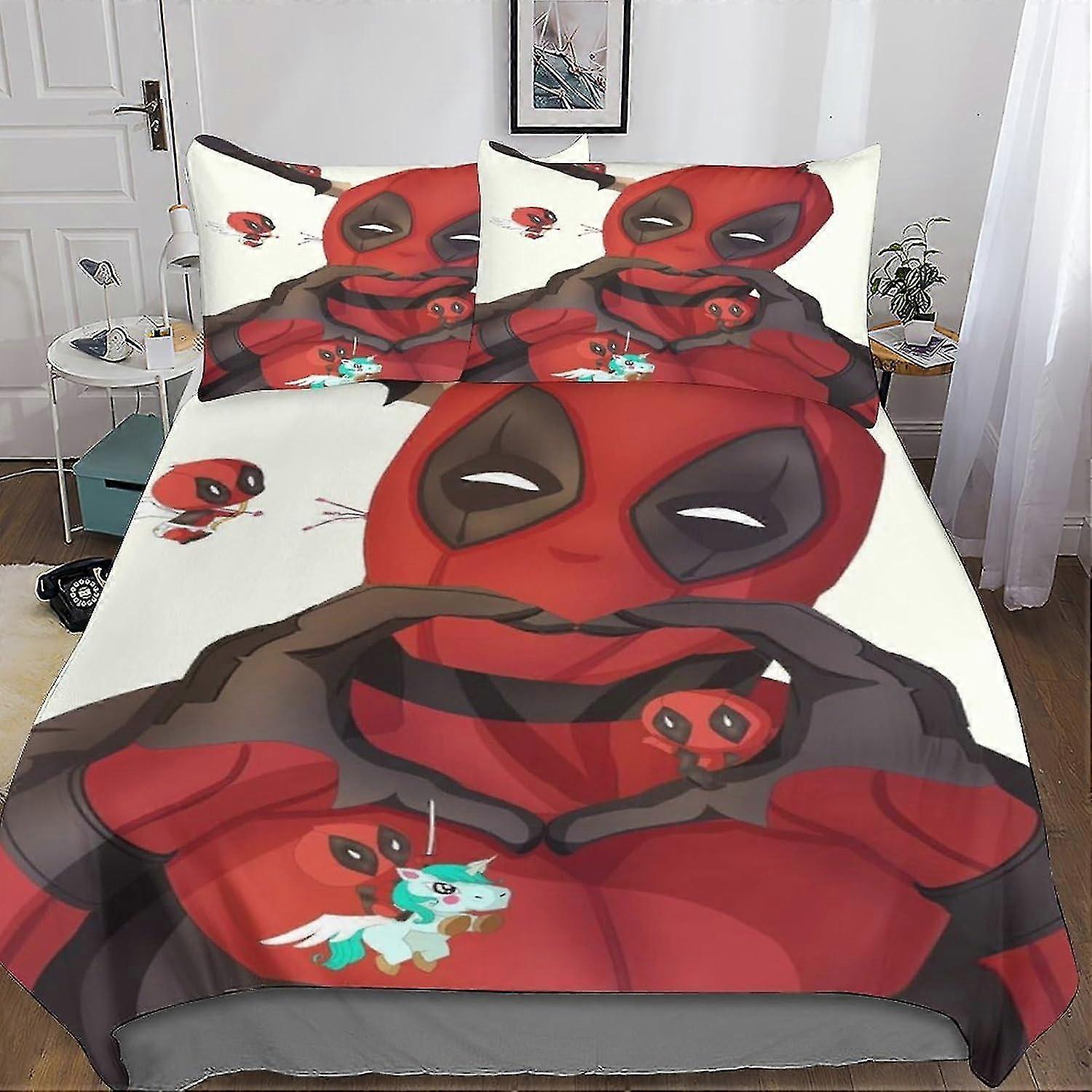 3D Printed Duvet Cover Set for Superheroes Soft Microfiber 3 Pieces with Zipper Closure Comforter Cover and Pillowcase