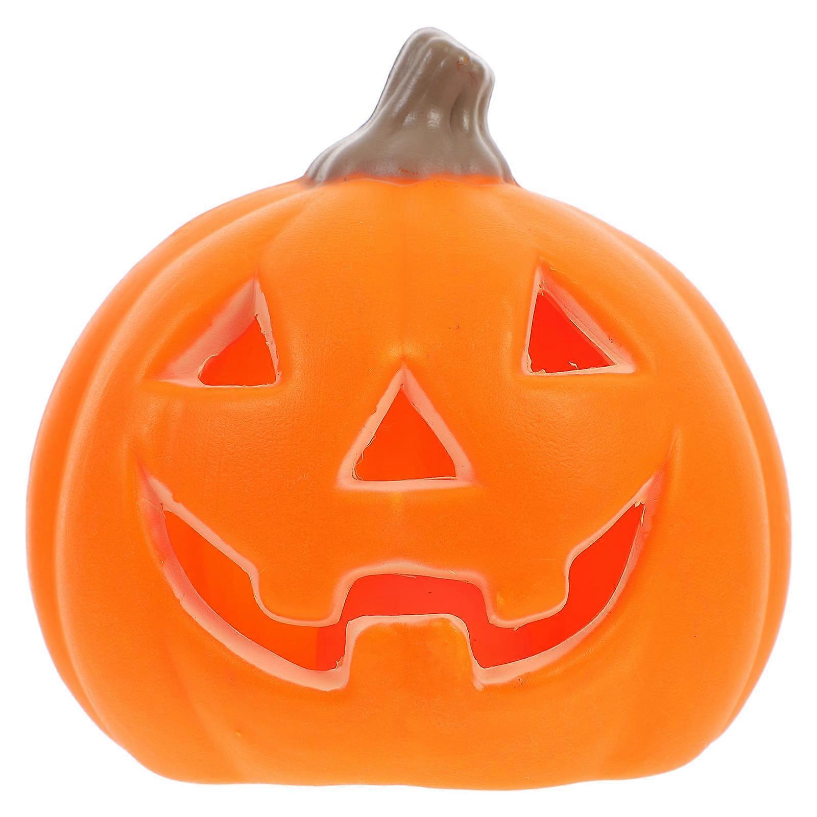Glowing Halloween Pumpkin Light Prop Orange Decorative Statue for Indoor Party, Bar, Store Centerpiece Festive Atmosphere Decoration