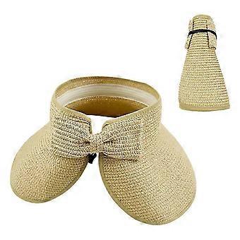Vrouwen zonnekleppen opvouwbare strohoeden zomer strand inpakbare hoed floppy brede rand cap diepe stijl, verstelbare grootte