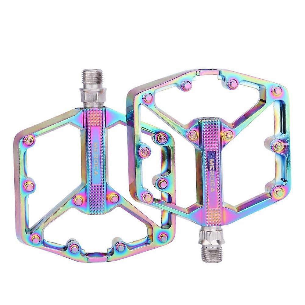 Pedals Bicycle Ultralight, Colorful Sealed Bearings, Aluminum Alloy, NonSlip Bike Pedals (Double DU Colorful)