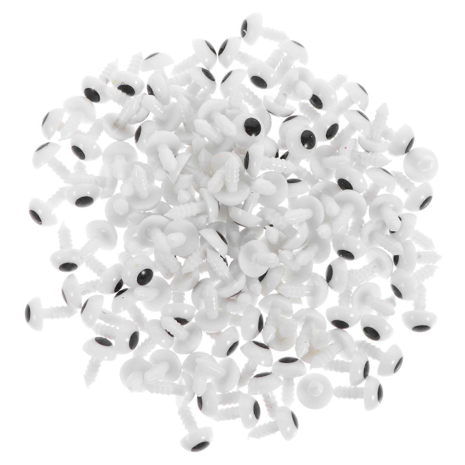 200pcs Doll Eyes Eyeball Beads Googly Eyes for Crafts Puppet Eyes Black White Mini Doll Making Supplies Plastic Craft Eyes