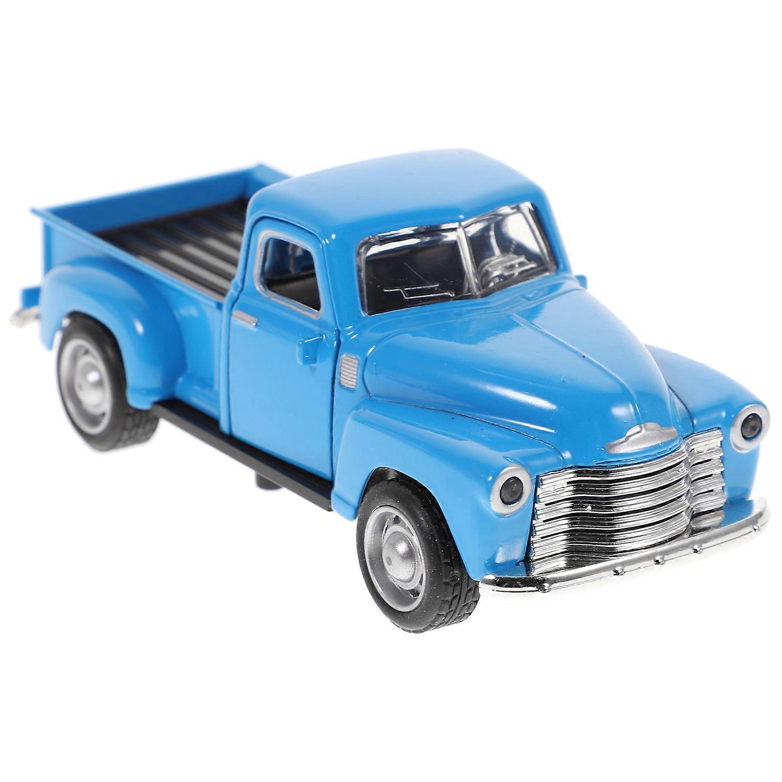 Car Decorations Retro Style Car Model Home Office Display Blue 12.5X5X4.7CM Alloy Car Ornament 1Pc