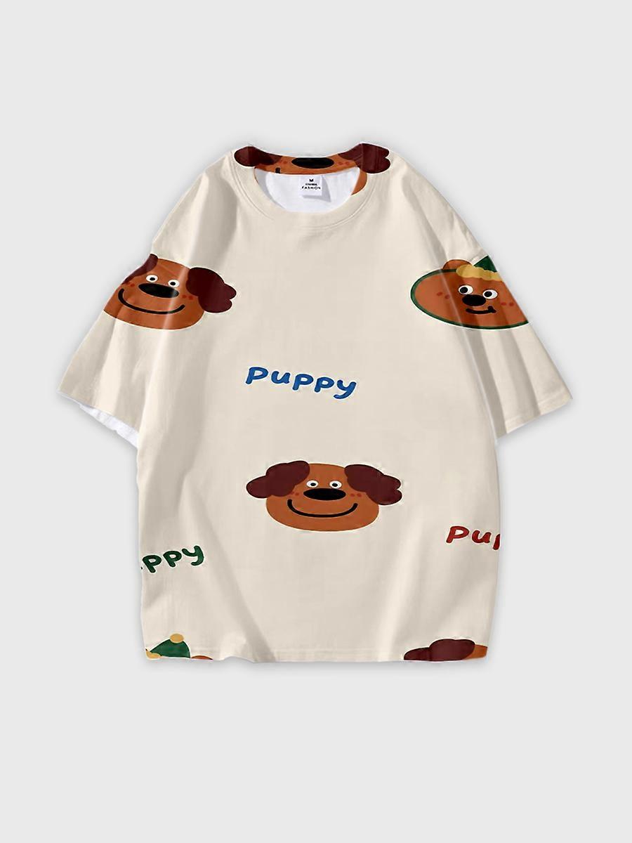 T-shirt round neck Pattern loose short sleeve JW720