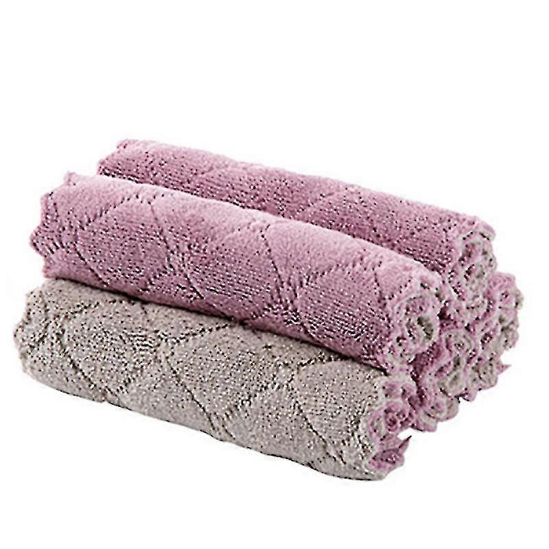 8PCS 보라색 및 회색 극세사 주방 청소용 천 - 쉬운 청소를 위한 흡수성 붙지 않는 기름 행주