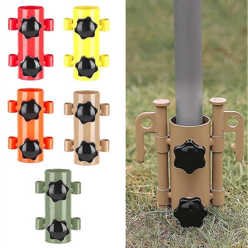 Stable and practical awning pole holder for camping enthusiasts (Khaki)