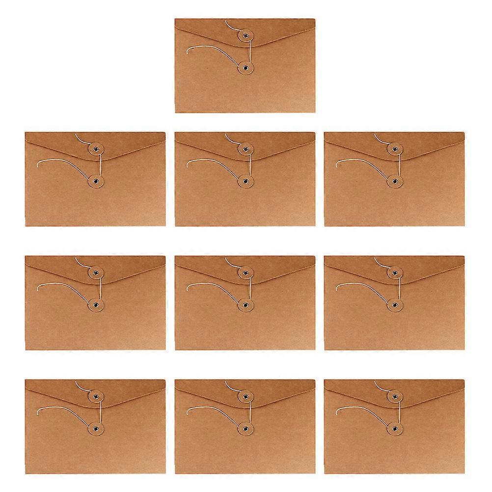 Kraft Paper File Pockets for Organizing Files with Simple Closure 10pcs A4 Size