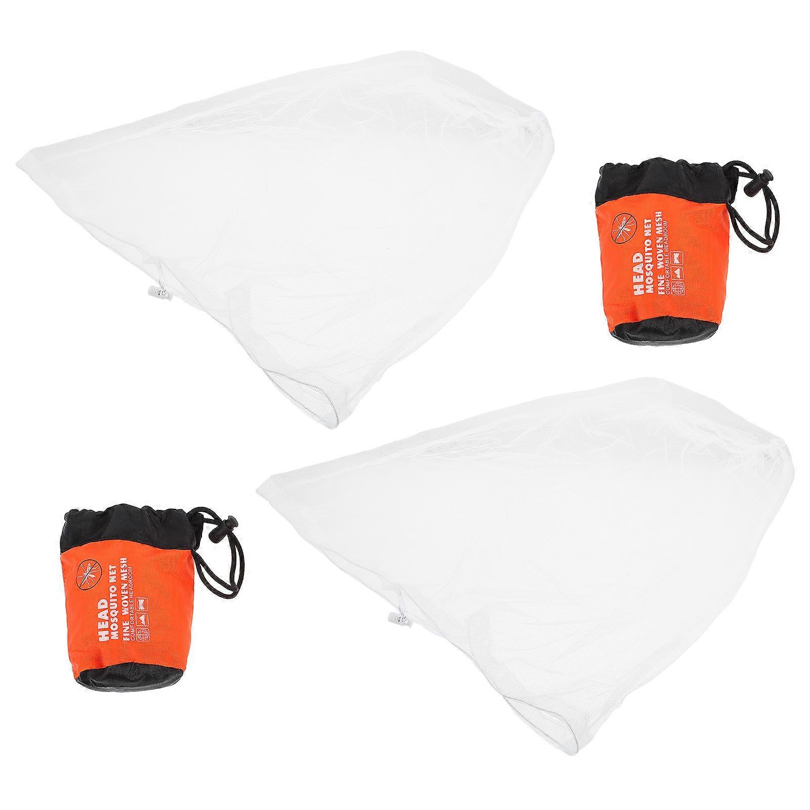 Head Nets Camping Insect Protection Breathable Square Mesh Simple Design 45X43CM 2Pcs