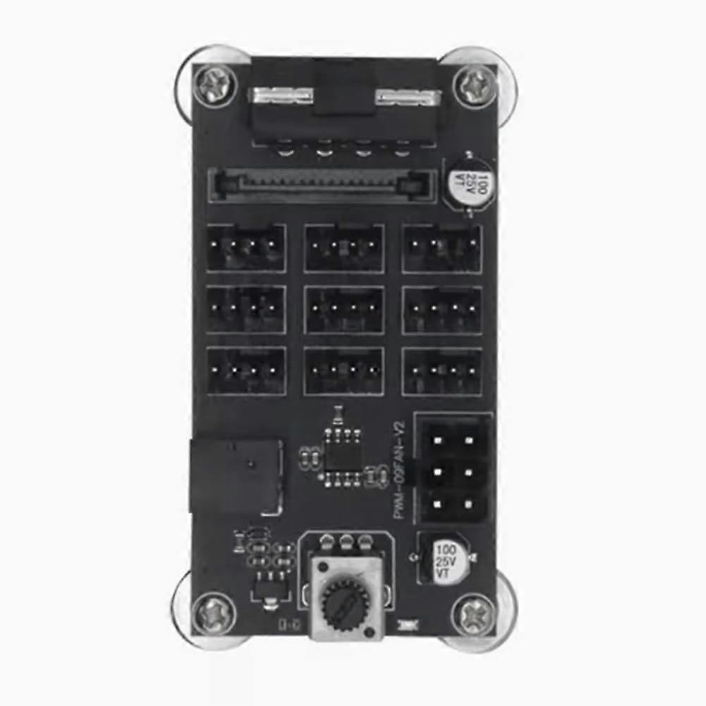 Computer Case Fan Speed Controller Module 9 Channel PWM High Performance Adjustable Fan Speed Power Supply