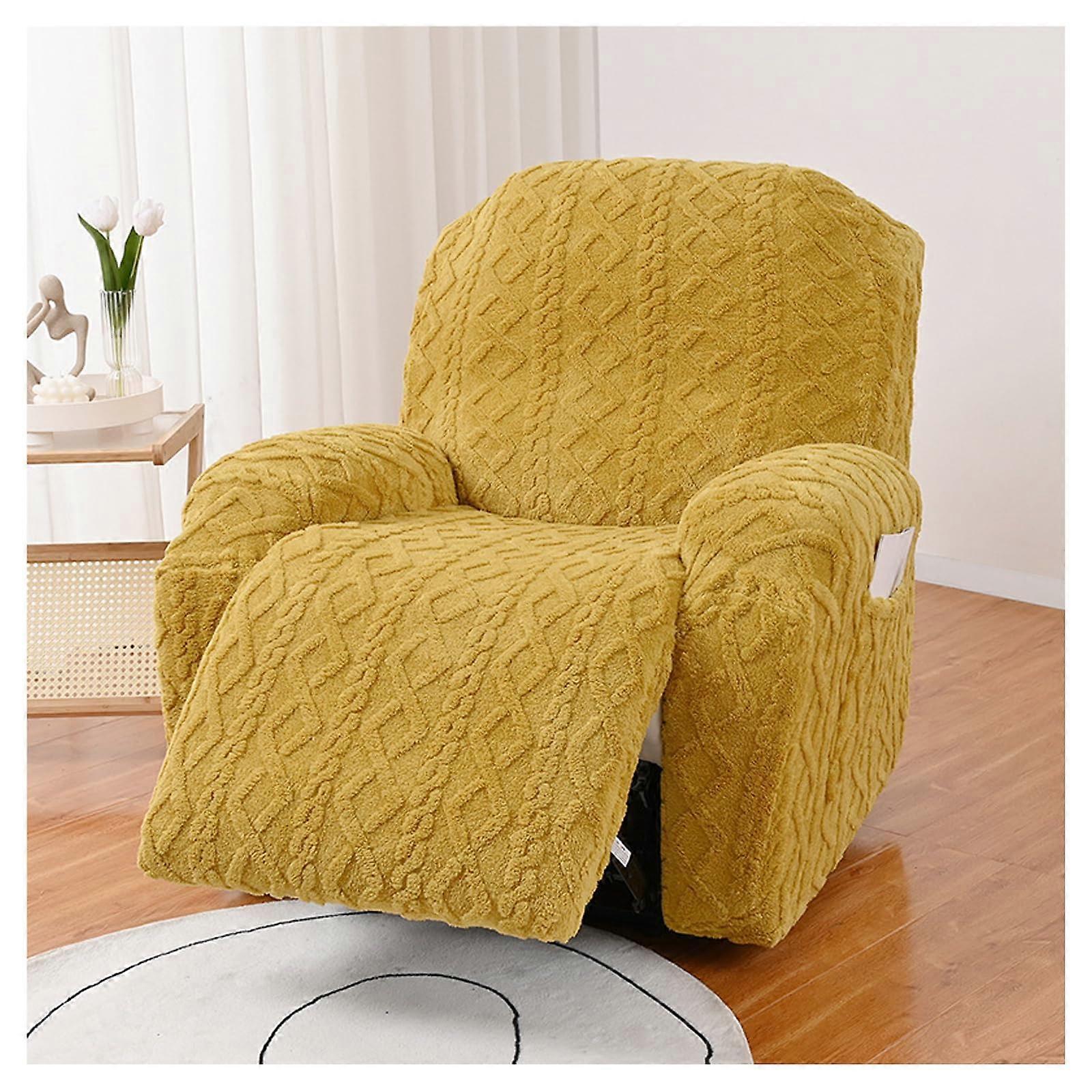 Sofa Cover, All-Inclusive Sofa Protector for Families, Elastic Couch Cover for Regular Style Two-Person Sofa in Golden